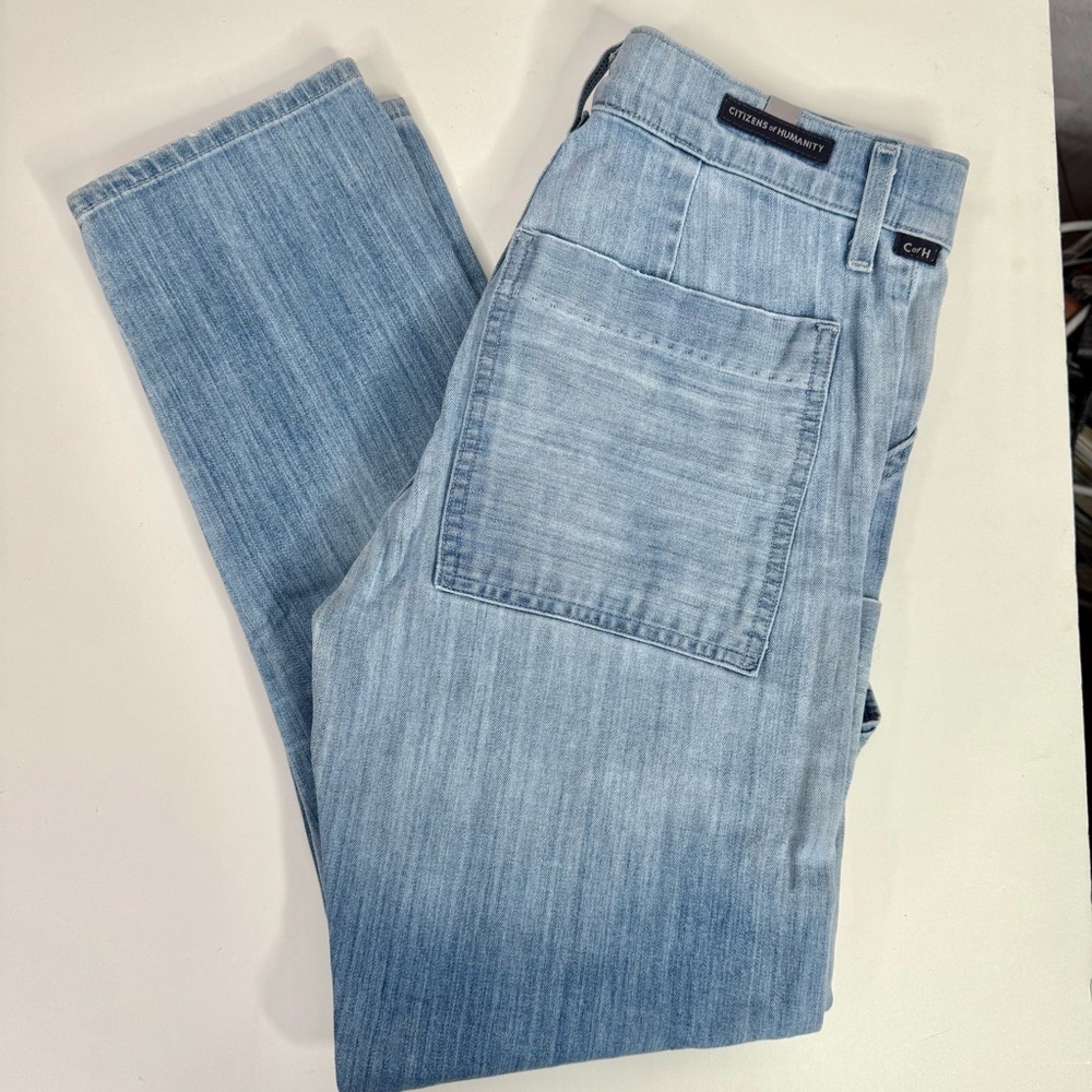 CITIZENS OF HUMANITY Leah 25 Cargo Utility Pockets 27” Waist Light Wash Jeans - Picture 15 of 15